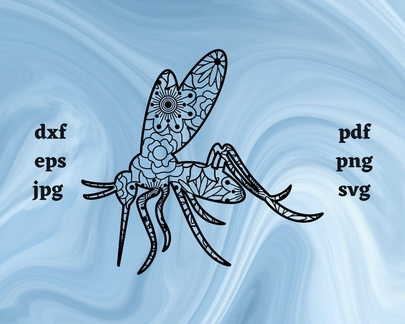 Mosquito Mandala SVG Cut File SVG Northern Light SVG 