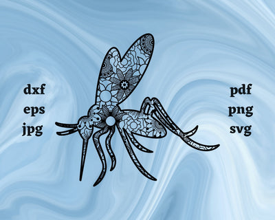 Mosquito Mandala SVG Cut File SVG Northern Light SVG 