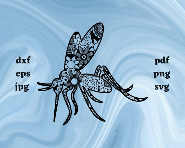 Mosquito Mandala SVG Cut File SVG Northern Light SVG 