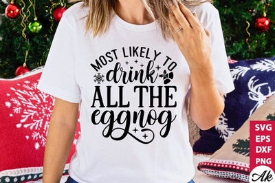 Most likely to drink all the eggnog SVG SVG akazaddesign 