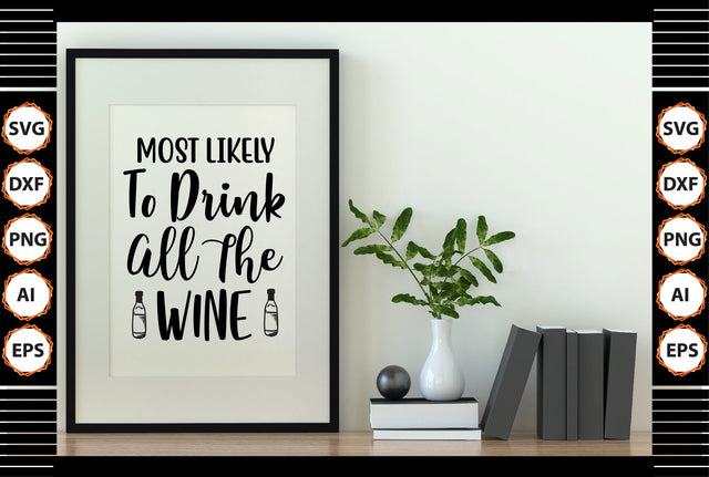 Most Likely To Drink All The Wine svg SVG nirmal108roy 
