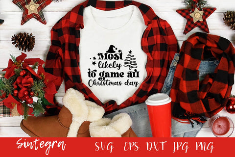 Most Likely To Game All Christmas Day SVG Free For Commercial Use SVG Sintegra 
