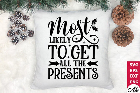 Most likely to get all the presents SVG akazaddesign 