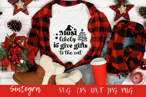 Most Likely To Give Gifts To The Cat SVG Free For Commercial Use SVG Sintegra 