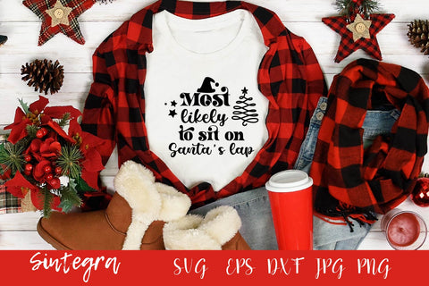 Most Likely To Sit on Santa's Lap SVG Free For Commercial Use SVG Sintegra 