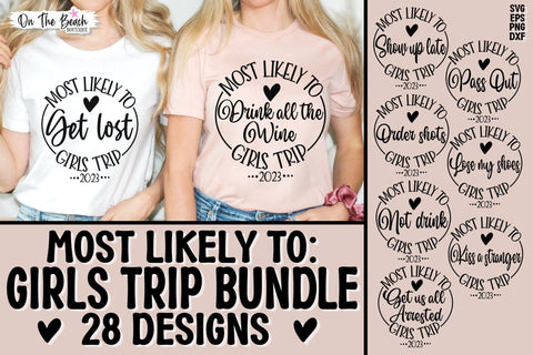 Most Likely To SVG Bundle 28 Designs Bachelorette Shirts SVG PNG SVG On the Beach Boutique 