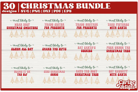 Most Likely to SVG Bundle | Funny Christmas SVG | Family SVG SVG Carla C Designs 