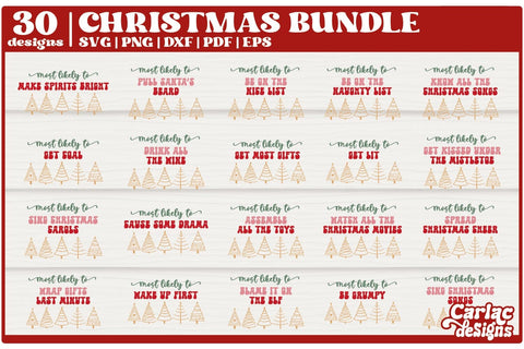 Most Likely to SVG Bundle | Funny Christmas SVG | Family SVG SVG Carla C Designs 
