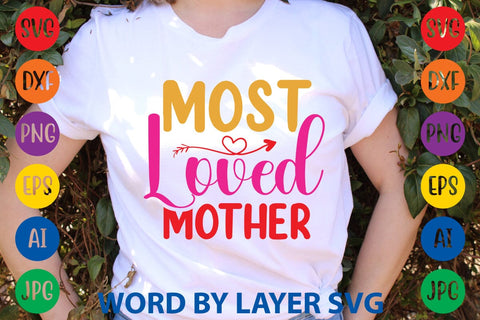 Most Loved Mother SVG Design SVG Rafiqul20606 