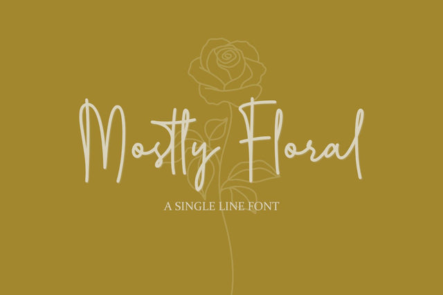 Mostly Floral - a Single Line Font Font nhfonts 