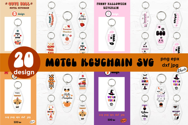 Motel Keychain Bundle. Autumn Motel Keychain SVG SVG Olga Terlyanskaya 