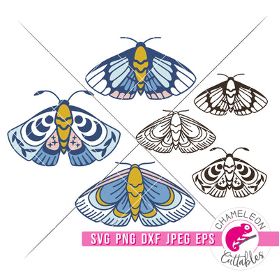 Moth Bundle svg png dxf eps jpeg SVG Chameleon Cuttables 