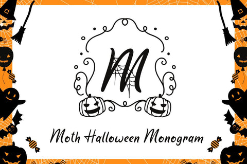 Moth Halloween Monogram Font Attype studio 