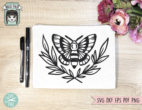 Moth SVG file Bundle, Mystical svg files, Moth Moon svg, Flower Moth, Floral Moth cut file, Witchy svg files, Hands SVG, Skull SVG, Wreath SVG, Monogram SVG SVG Wild Pilot 