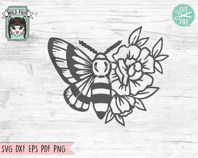 Moth SVG File, Mystical SVG File, Flower Moth SVG, Floral Moth Cut File, Witchy svg File, Moth Cut File, Moth Clipart, Mystical Cut File SVG Wild Pilot 