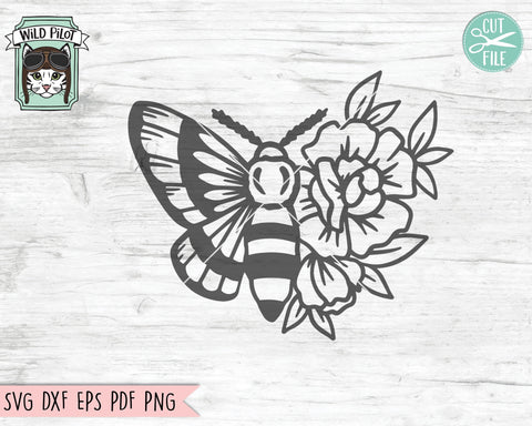 Moth SVG File, Mystical SVG File, Flower Moth SVG, Floral Moth Cut File, Witchy svg File, Moth Cut File, Moth Clipart, Mystical Cut File SVG Wild Pilot 