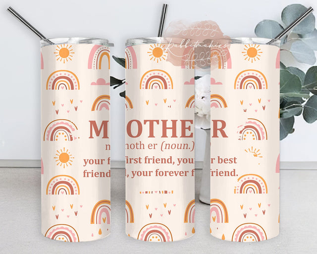Mother 20oz Tumbler Design, Rainbow Tumbler Wrap, Boho Tumbler Png, Mother Day Gift, Digital Download Sublimation Rabbitmakies 