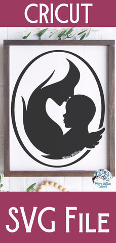 Mother and Angel Baby SVG SVG Wispy Willow Designs 