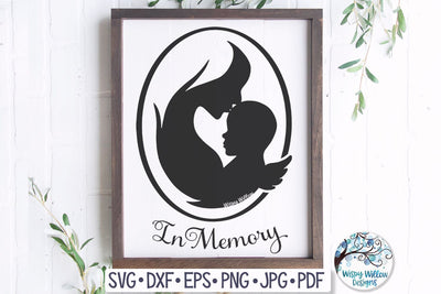 Mother and Angel Baby SVG SVG Wispy Willow Designs 
