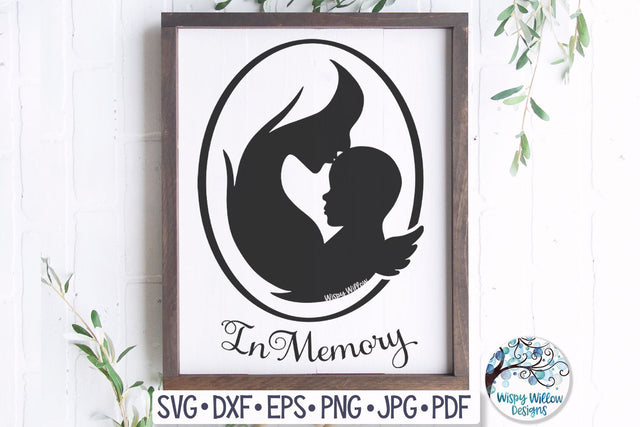 Mother and Angel Baby SVG SVG Wispy Willow Designs 