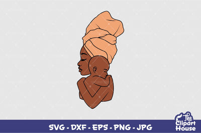 Mother and Baby Headwrap SVG The Clipart House 