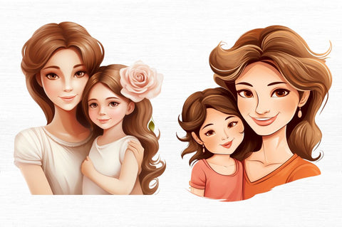 Mother and Daughter Clipart Clipart Sublimation Regulrcrative 