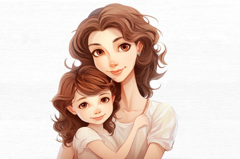 Mother and Daughter Clipart Clipart Sublimation Regulrcrative 