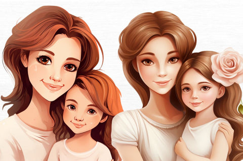 Mother and Daughter Clipart Clipart Sublimation Regulrcrative 