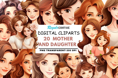 Mother and Daughter Clipart Clipart Sublimation Regulrcrative 