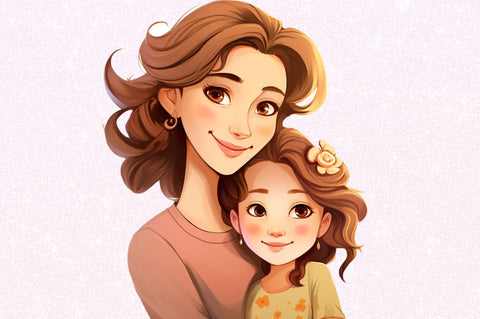 Mother and Daughter Clipart Clipart Sublimation Regulrcrative 