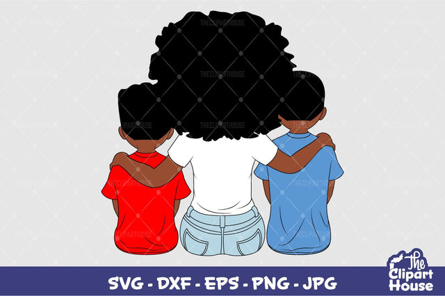 Mother and Kids SVG The Clipart House 