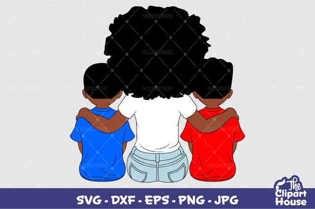 Mother and Kids SVG The Clipart House 