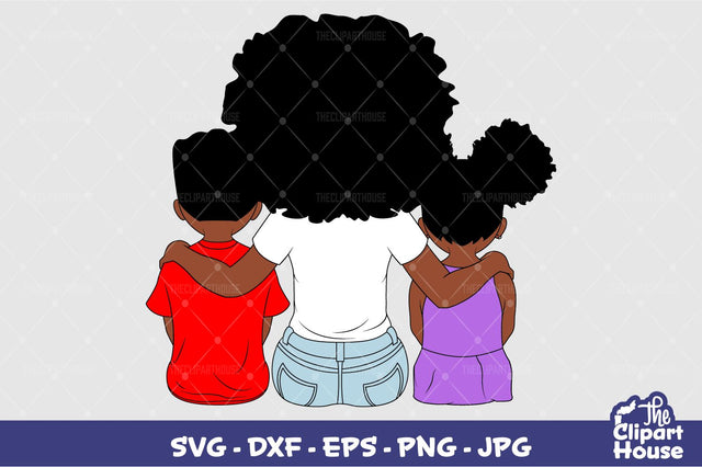 Mother and Kids SVG The Clipart House 