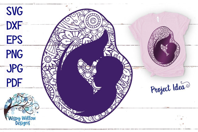 Mother Baby Zentangle SVG SVG Wispy Willow Designs 