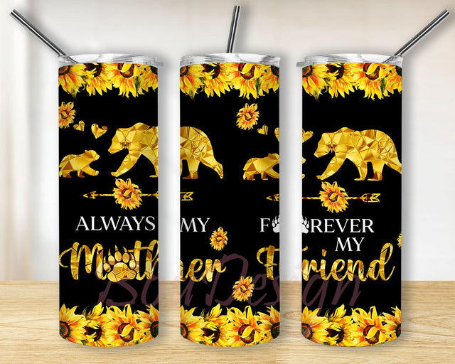 Mother Bear 20 oz Skinny Tumbler Sublimation Designs For Straight/Tapered PNG Files Digital Download Sublimation BouDesign 