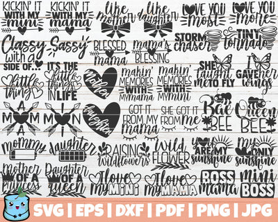 Mother Daughter Matching Designs SVG Bundle SVG MintyMarshmallows 