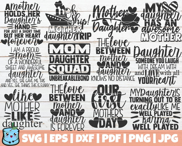 Mother Daughter SVG Bundle SVG MintyMarshmallows 