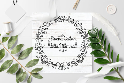 Mother' Day svg card in Italy Buona Festa della Mamma SVG Zoya Miller 