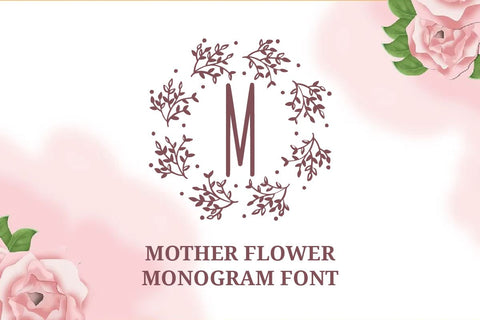 Mother Flower Monogram - Decorative Font Font Masyafi Studio 