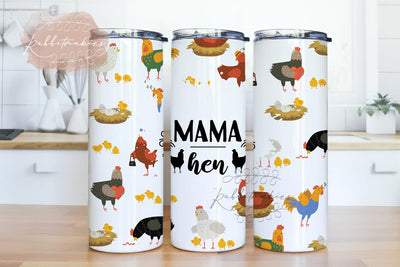 Mother Hen, Chicken Mama, Chicken Lover 20 oz Skinny Tumbler Chicken, Mama Hen Sublimation Design Digital Download PNG Sublimation Rabbitmakies 