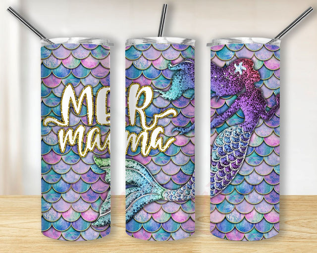 Mother Jewelry Style Mermaid Mama tumbler 20 oz Skinny Tumbler Sublimation Designs For Straight/Tapered PNG Files Digital Download Sublimation BouDesign 