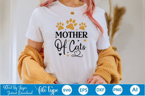 Mother Of Cats SVG SVGs,Quotes and Sayings,Food & Drink,On Sale, Print & Cut SVG DesignPlante 503 