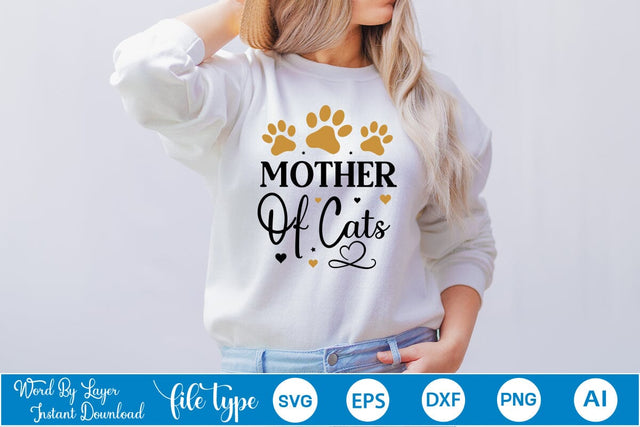 Mother Of Cats SVG SVGs,Quotes and Sayings,Food & Drink,On Sale, Print & Cut SVG DesignPlante 503 