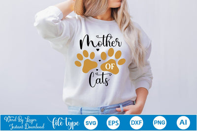 Mother Of Cats SVG SVGs,Quotes and Sayings,Food & Drink,On Sale, Print & Cut SVG DesignPlante 503 