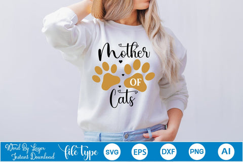 Mother Of Cats SVG SVGs,Quotes and Sayings,Food & Drink,On Sale, Print & Cut SVG DesignPlante 503 