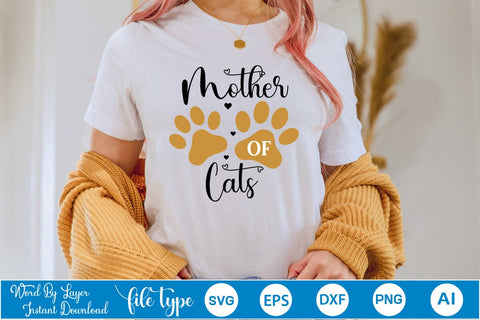 Mother Of Cats SVG SVGs,Quotes and Sayings,Food & Drink,On Sale, Print & Cut SVG DesignPlante 503 