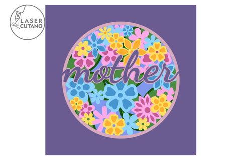 Mother Shadow Box Cut Files for Mothers Day, Gift for Mom, Multilayer Laser Cut Files, Mandala, Sign SVG, 3D Designs SVG LaserCutano 