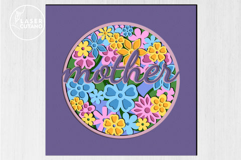 Mother Shadow Box Cut Files for Mothers Day, Gift for Mom, Multilayer Laser Cut Files, Mandala, Sign SVG, 3D Designs SVG LaserCutano 
