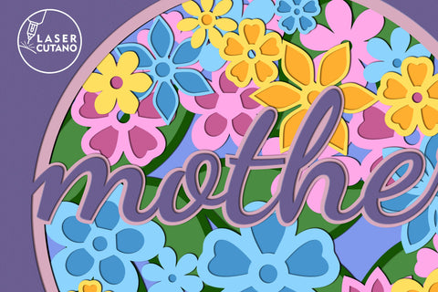 Mother Shadow Box Cut Files for Mothers Day, Gift for Mom, Multilayer Laser Cut Files, Mandala, Sign SVG, 3D Designs SVG LaserCutano 