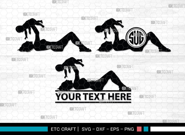 Mother With Kid Monogram, Mother With Kid Silhouette, Mother With Kid SVG, Kid Svg, Mother Svg, SB00389 SVG ETC Craft 